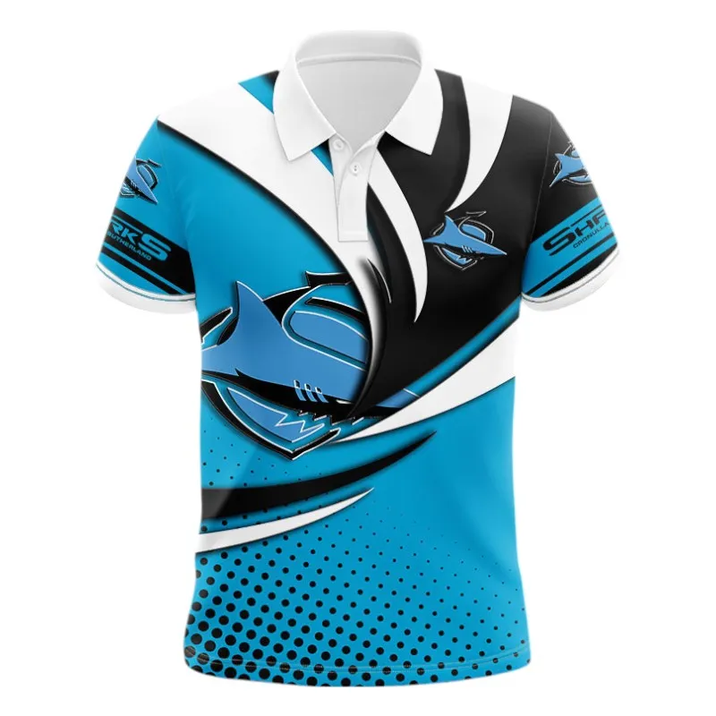 Cronulla Sharks Polo Shirt 3D Print, All Over Print Polo Shirt Cronulla Sharks NRL123062125779