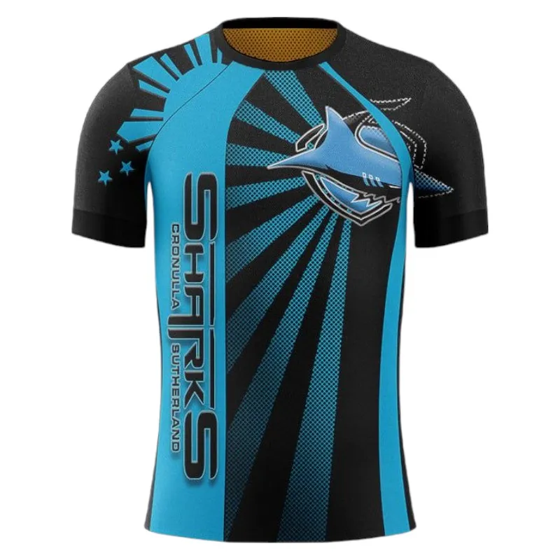 Cronulla Sharks T-Shirt 3D Print, All Over Print T-Shirt Cronulla Sharks NRL122062125336