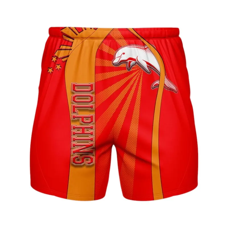Dolphins Beach Shorts 3D Print, All Over Print Hawaiian Shorts Dolphins NRL122062125337