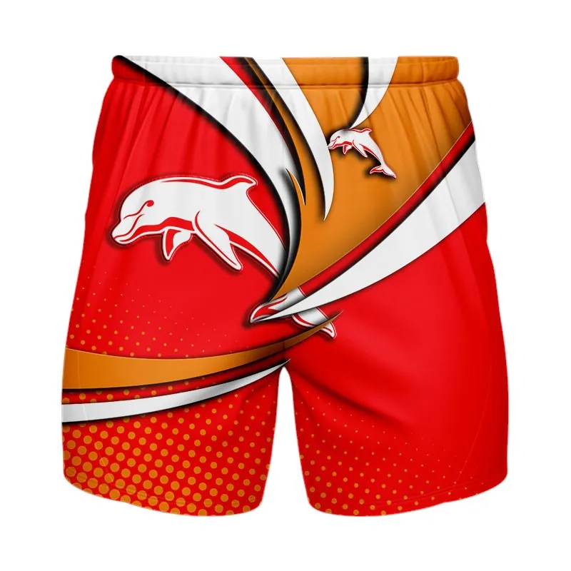 Dolphins NRL Beach Shorts 3D Print, All Over Print Hawaiian Shorts Dolphins NRL NRL123062125780
