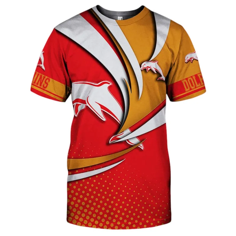 Dolphins NRL T-Shirt 3D Print, All Over Print T-Shirt Dolphins NRL NRL123062125780