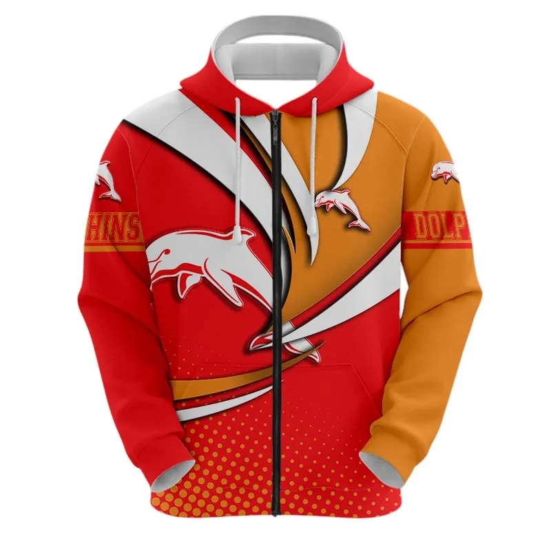 Dolphins NRL Zipper Hoodie 3D Print, All Over Print Zipper Hoodie Dolphins NRL NRL123062125780