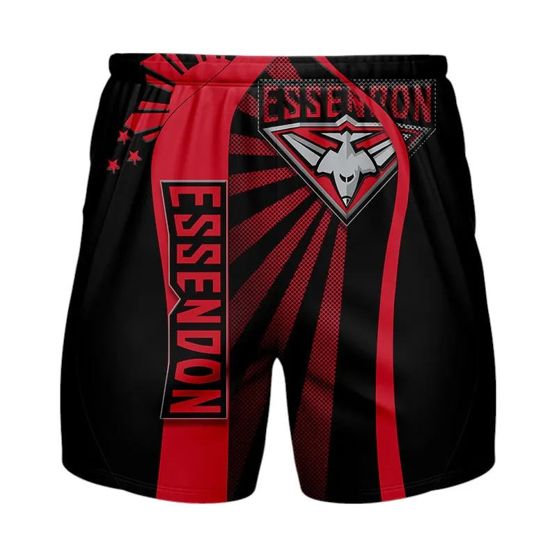 Essendon Football Club Beach Shorts 3D Print, All Over Print Hawaiian Shorts Essendon Football Club AFL127062125674