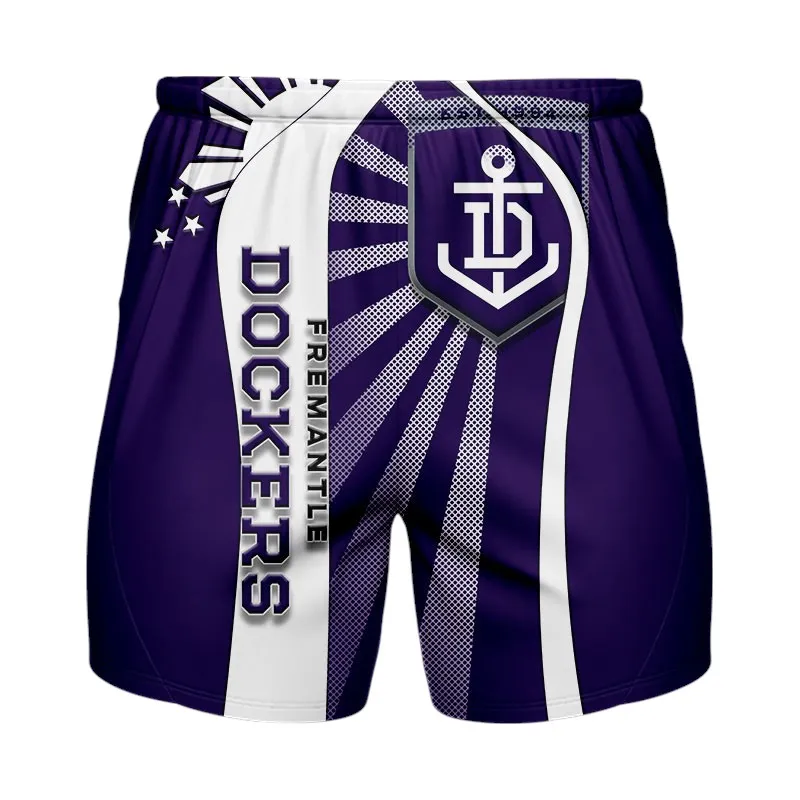 Fremantle Football Club Beach Shorts 3D Print, All Over Print Hawaiian Shorts Fremantle Football Club AFL127062125670