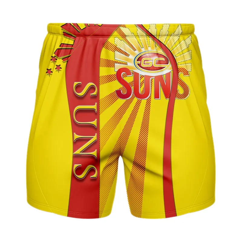 Gold Coast Suns Beach Shorts 3D Print, All Over Print Hawaiian Shorts Gold Coast Suns AFL127062125675