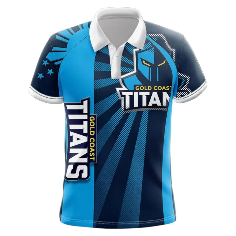Gold Coast Titans Polo Shirt 3D Print, All Over Print Polo Shirt Gold Coast Titans NRL122062125338
