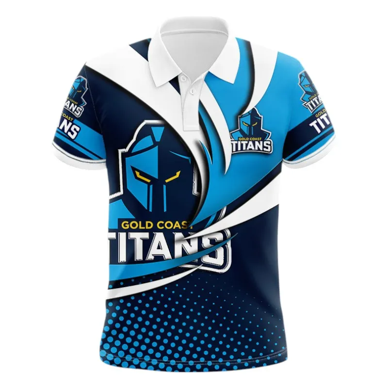 Gold Coast Titans Polo Shirt 3D Print, All Over Print Polo Shirt Gold Coast Titans NRL123062125778