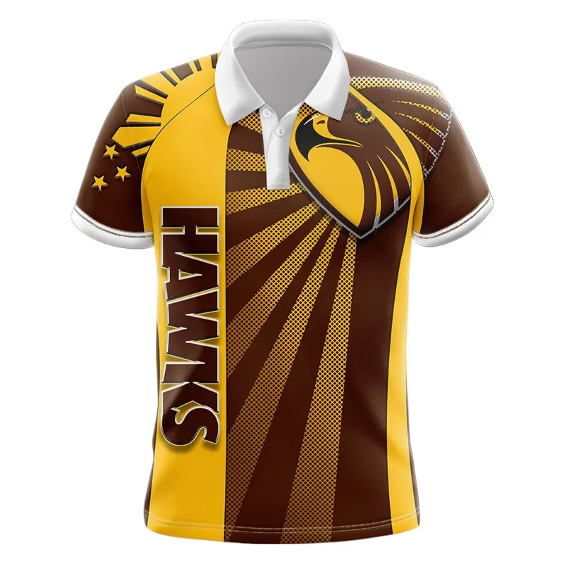 Hawthorn Football Club Polo Shirt 3D Print, All Over Print Polo Shirt Hawthorn Football Club AFL127062125667