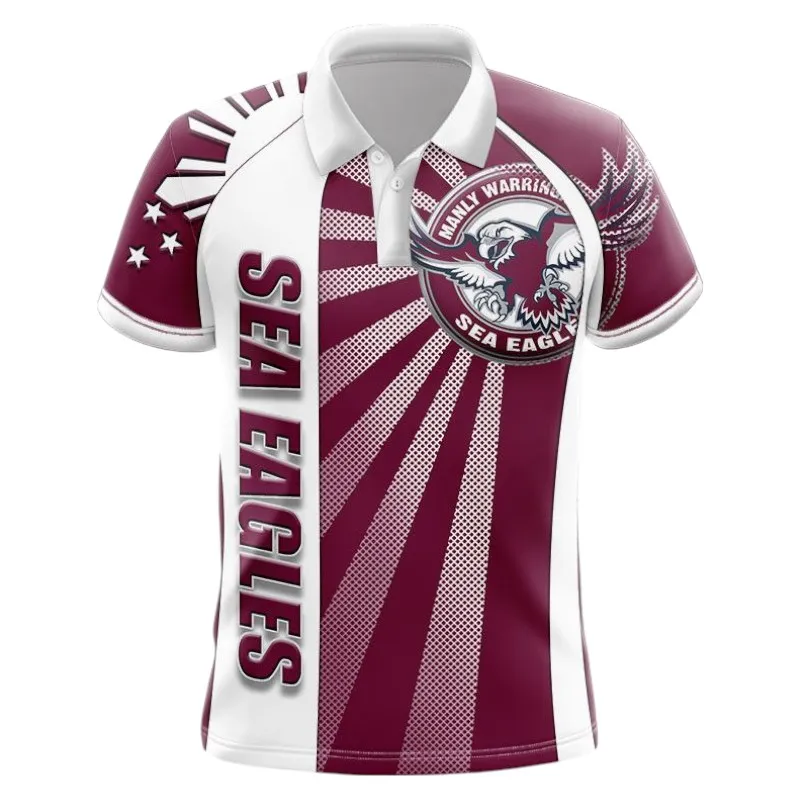 Manly Warringah Sea Eagles Polo Shirt 3D Print, All Over Print Polo Shirt Manly Warringah Sea Eagles NRL122062125339