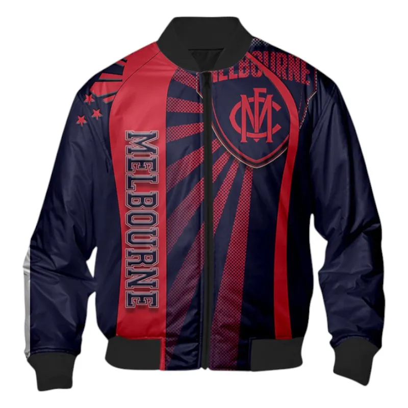 Melbourne Football Club Bomber Jacket 3D Print, All Over Print Bomber Jacket Melbourne Football Club AFL127062125673