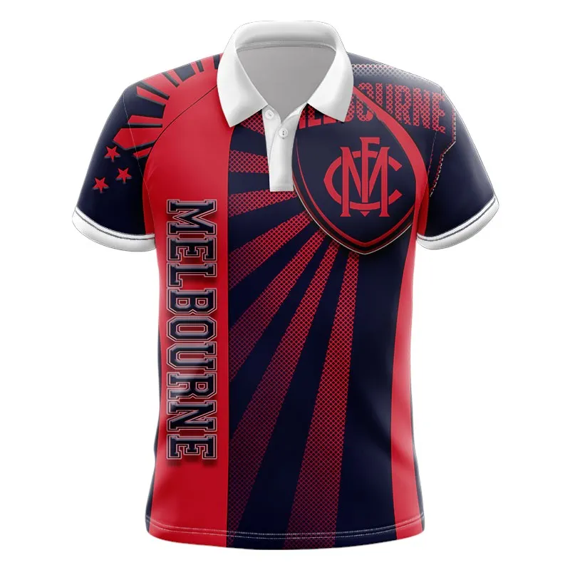 Melbourne Football Club Polo Shirt 3D Print, All Over Print Polo Shirt Melbourne Football Club AFL127062125673