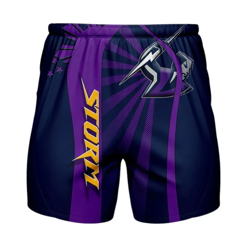 Melbourne Storm Beach Shorts 3D Print, All Over Print Hawaiian Shorts Melbourne Storm NRL122062125340