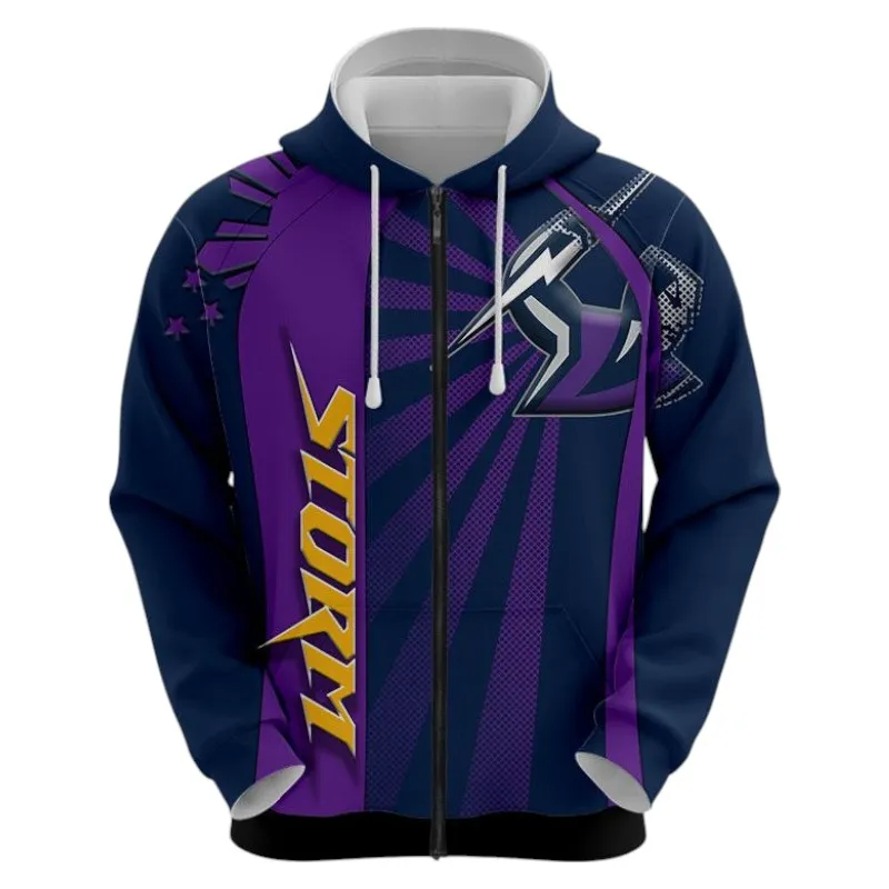 Melbourne Storm Zipper Hoodie 3D Print, All Over Print Zipper Hoodie Melbourne Storm NRL122062125340