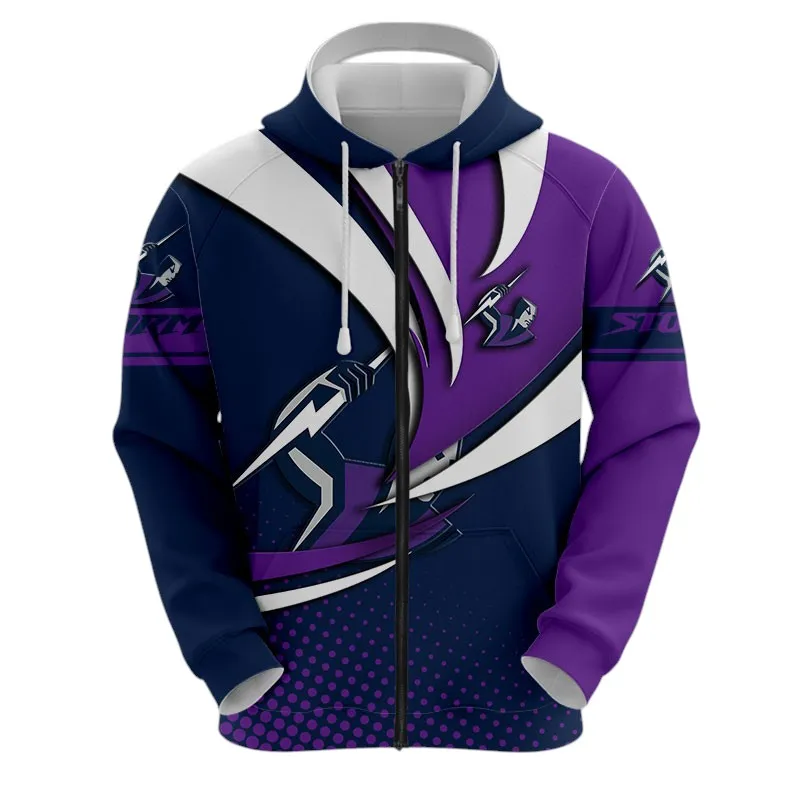 Melbourne Storm Zipper Hoodie 3D Print, All Over Print Zipper Hoodie Melbourne Storm NRL123062125789