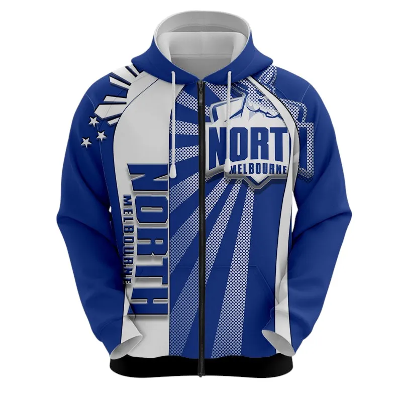 North Melbourne FC Zipper Hoodie 3D Print, All Over Print Zipper Hoodie North Melbourne FC AFL127062125680