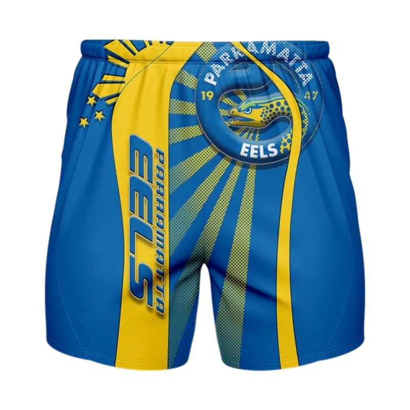 Parramatta Eels Beach Shorts 3D Print, All Over Print Hawaiian Shorts Parramatta Eels NRL122062125344