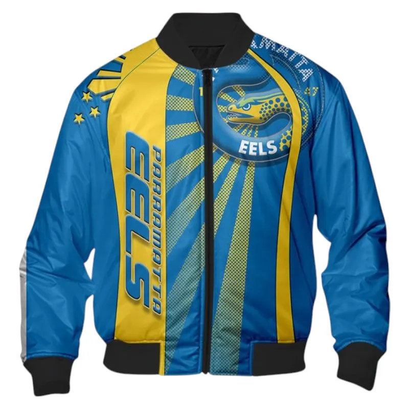 Parramatta Eels Bomber Jacket 3D Print, All Over Print Bomber Jacket Parramatta Eels NRL122062125344