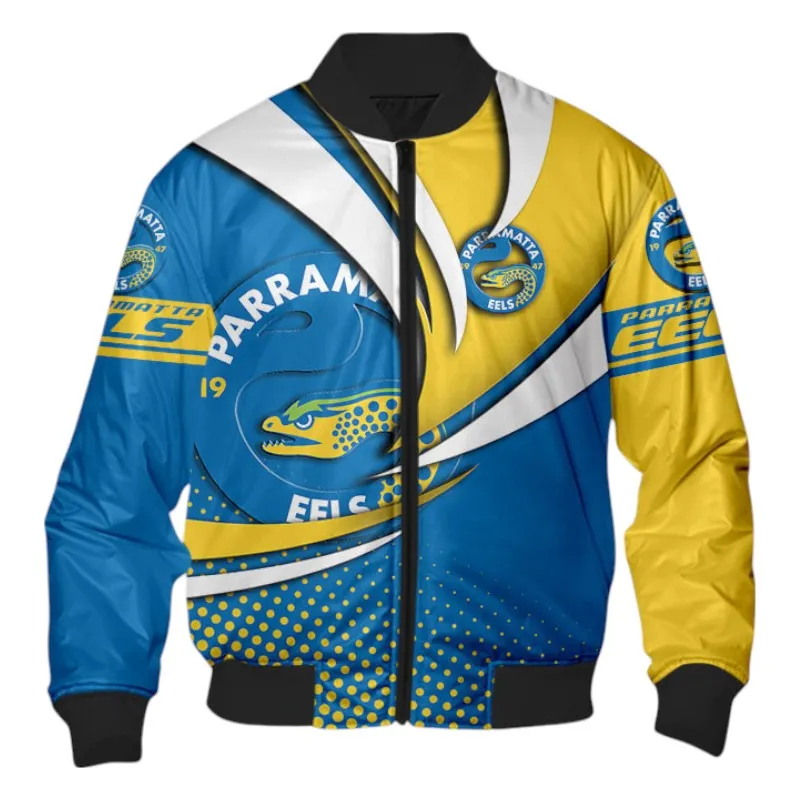 Parramatta Eels Bomber Jacket 3D Print, All Over Print Bomber Jacket Parramatta Eels NRL123062125781
