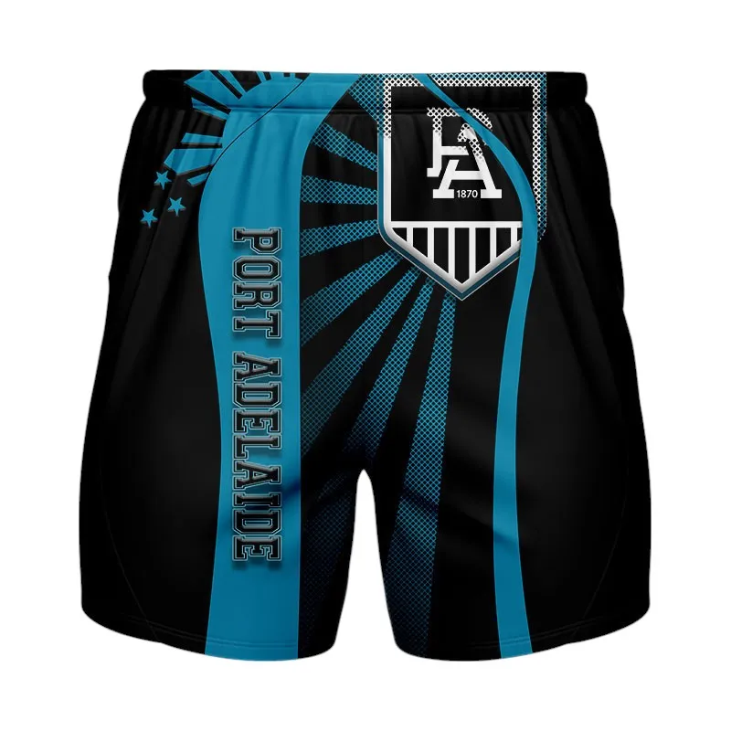 Port Adelaide Power Beach Shorts 3D Print, All Over Print Hawaiian Shorts Port Adelaide Power AFL127062125676