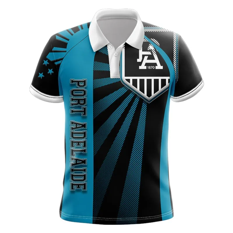 Port Adelaide Power Polo Shirt 3D Print, All Over Print Polo Shirt Port Adelaide Power AFL127062125676