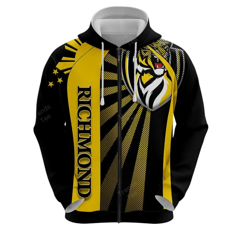 Richmond Tigers Zipper Hoodie 3D Print, All Over Print Zipper Hoodie Richmond Tigers AFL127062125672
