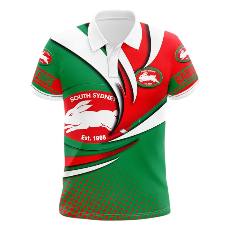 South Sydney Rabbitohs Polo Shirt 3D Print, All Over Print Polo Shirt South Sydney Rabbitohs NRL123062125791