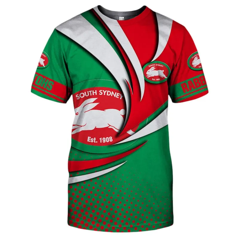 South Sydney Rabbitohs T-Shirt 3D Print, All Over Print T-Shirt South Sydney Rabbitohs NRL123062125791