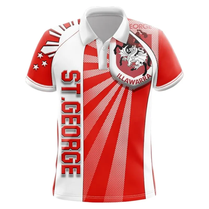 St George Illawarra Dragons Polo Shirt 3D Print, All Over Print Polo Shirt St George Illawarra Dragons NRL122062125347