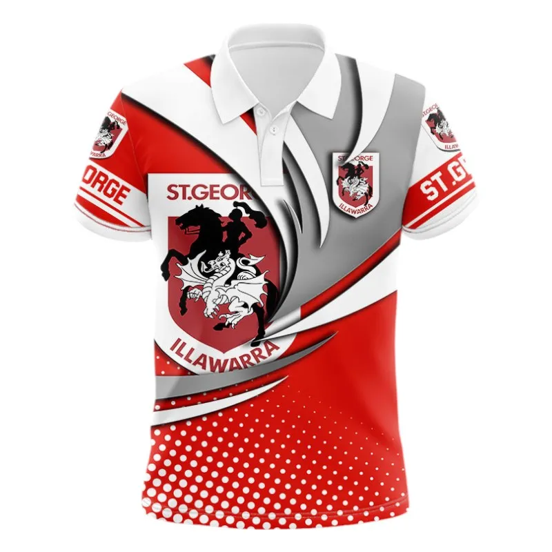 St George Illawarra Dragons Polo Shirt 3D Print, All Over Print Polo Shirt St George Illawarra Dragons NRL123062125788