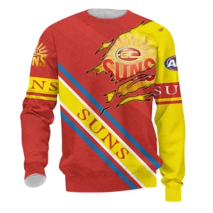 Gold Coast Suns Sweatshirt 3D Print, All Over Print Sweatshirt Gold Coast Suns AFL132062125446