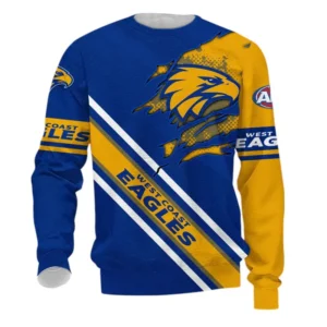 West Coast Eagles Sweatshirt 3D Print, All Over Print Sweatshirt West Coast Eagles AFL132062125449