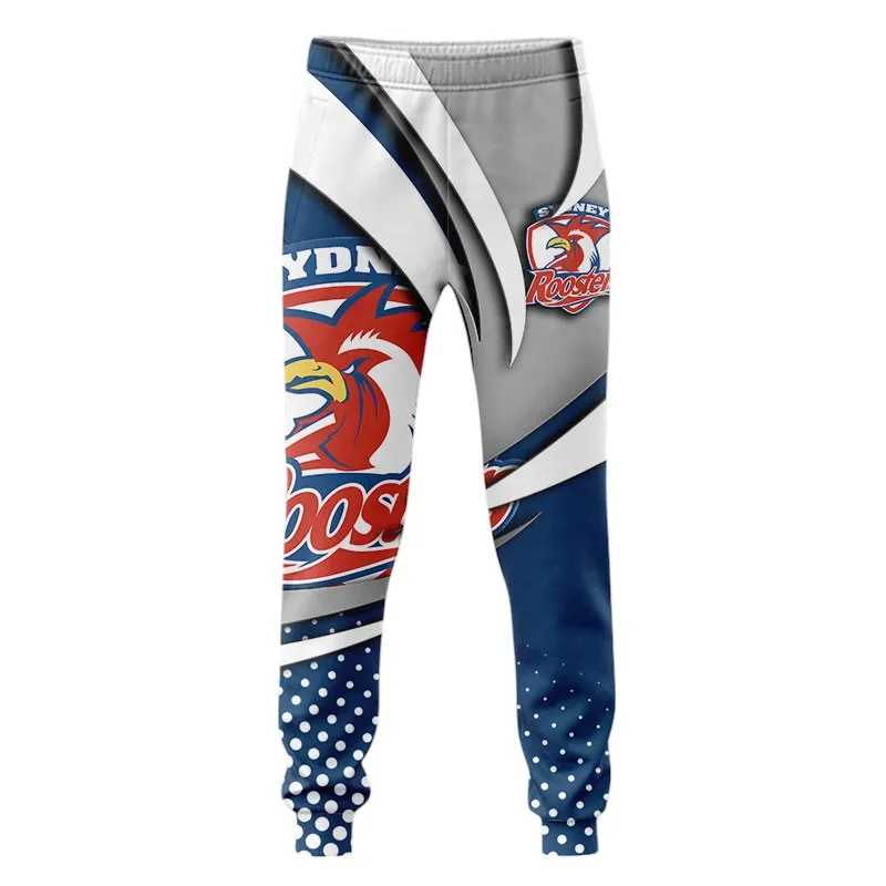 Sydney Roosters Sweatpants 3D Print, All Over Print Joggers Sydney Roosters NRL123062125786