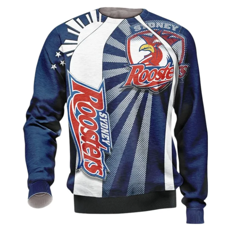 Sydney Roosters Sweatshirt 3D Print, All Over Print Sweatshirt Sydney Roosters NRL122062125348
