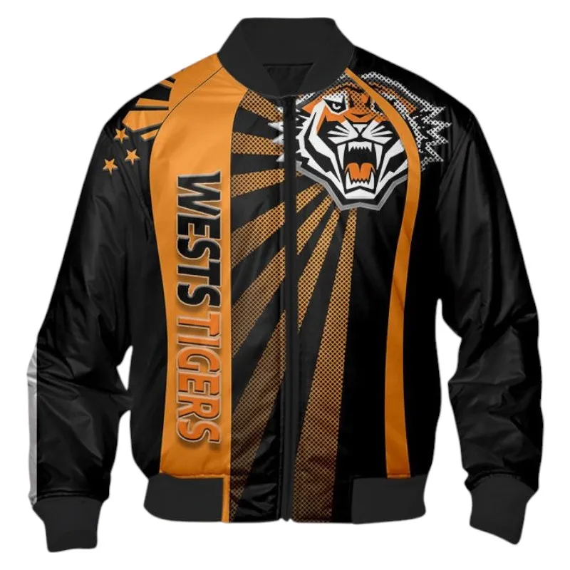 Wests Tigers Bomber Jacket 3D Print, All Over Print Bomber Jacket Wests Tigers NRL122062125349
