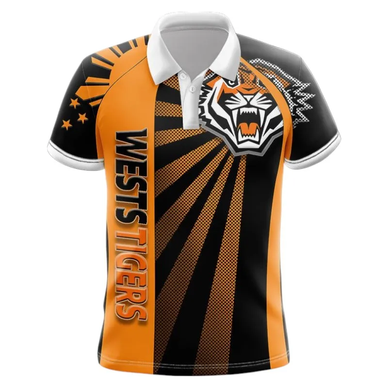 Wests Tigers Polo Shirt 3D Print, All Over Print Polo Shirt Wests Tigers NRL122062125349
