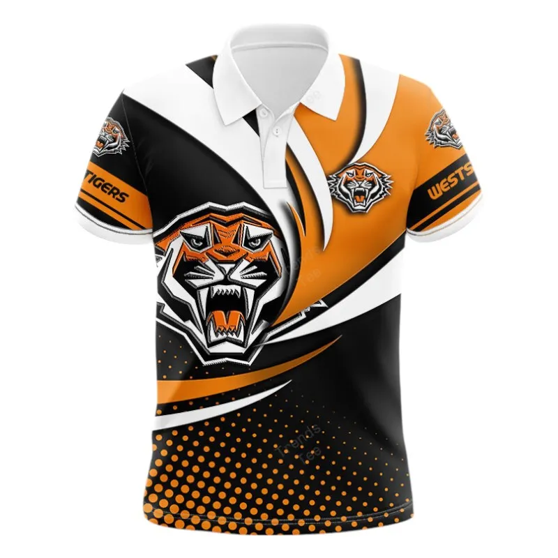 Wests Tigers Polo Shirt 3D Print, All Over Print Polo Shirt Wests Tigers NRL123062125782