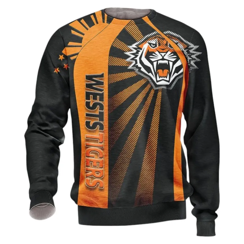 Wests Tigers Sweatshirt 3D Print, All Over Print Sweatshirt Wests Tigers NRL122062125349