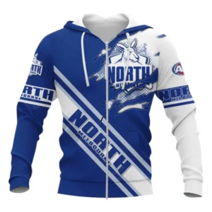 North Melbourne FC Zipper Hoodie 3D Print, All Over Print Zipper Hoodie North Melbourne FC AFL132062125447