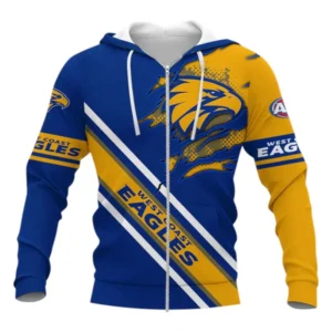 West Coast Eagles Zipper Hoodie 3D Print, All Over Print Zipper Hoodie West Coast Eagles AFL132062125449