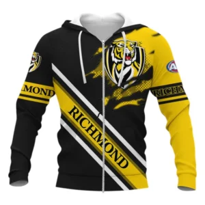 Richmond Tigers Zipper Hoodie 3D Print, All Over Print Zipper Hoodie Richmond Tigers AFL132062125452
