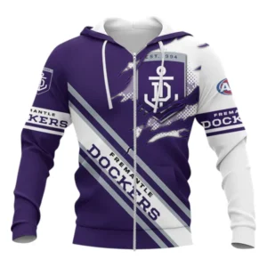Fremantle Football Club Zipper Hoodie 3D Print, All Over Print Zipper Hoodie Fremantle Football Club AFL132062125454