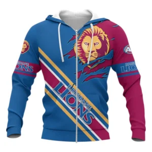 Brisbane Lions Zipper Hoodie 3D Print, All Over Print Zipper Hoodie Brisbane Lions AFL132062125458