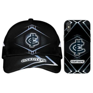 Carlton Fans Gift Combo Classic Cap + Phone case, All Over Print Classic Cap And Phone case For Sport Fan AFL102072125135