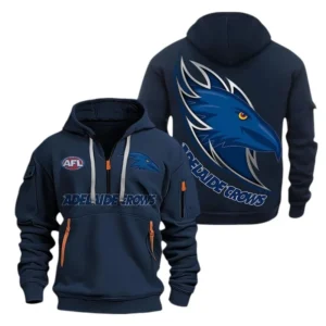 Adelaide Crows Fans Gift Hoodie Half Zipper, All Over Print Hoodie Half Zipper For Sport Fan AFL142071225123 - Navy blue