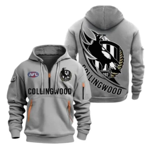 Collingwood Fans Gift Hoodie Half Zipper, All Over Print Hoodie Half Zipper For Sport Fan AFL142071225126 - Grey