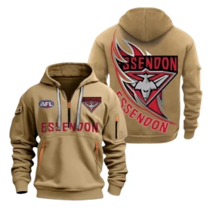 Essendon Fans Gift Hoodie Half Zipper, All Over Print Hoodie Half Zipper For Sport Fan AFL142071225127 - Khaki