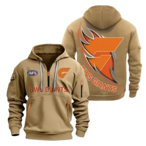 Gws Giants Fans Gift Hoodie Half Zipper, All Over Print Hoodie Half Zipper For Sport Fan AFL142071225131 - Khaki