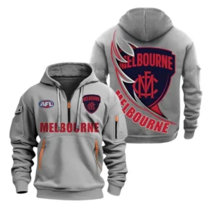 Melbourne Demons Fans Gift Hoodie Half Zipper, All Over Print Hoodie Half Zipper For Sport Fan AFL142071225133 - Grey