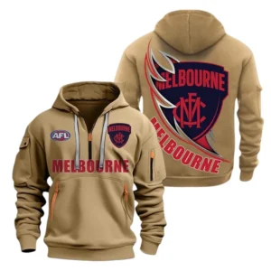 Melbourne Demons Fans Gift Hoodie Half Zipper, All Over Print Hoodie Half Zipper For Sport Fan AFL142071225133 - Khaki