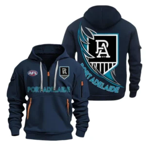 Port Adelaide Fans Gift Hoodie Half Zipper, All Over Print Hoodie Half Zipper For Sport Fan AFL142071225135 - Navy blue